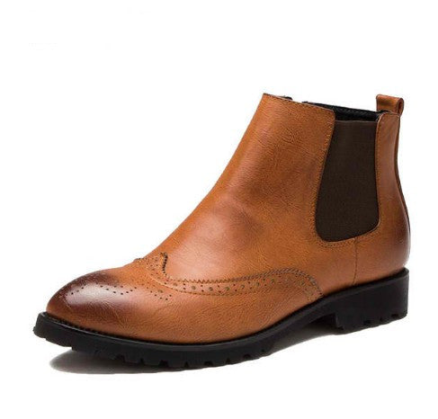 Genuine Leather Vintage Men Ankle Boots