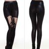 Lace Splice Bandage Slim Pencil Leggings