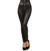 Slim Zipper Front High Waist Faux Leather Leggings