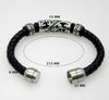 Stainless Steel Leather Braid Bracelet With Magnetic Buckle Claps