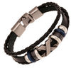 Leather Bracelet Men Casual PU Woven Beaded