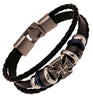 Leather Bracelet Men Casual PU Woven Beaded