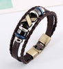 Leather Bracelet Men Casual PU Woven Beaded