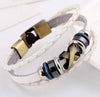 Leather Bracelet Men Casual PU Woven Beaded